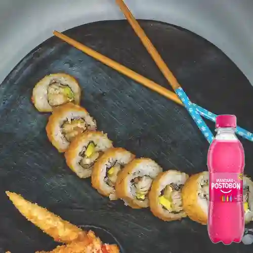 Crunch Roll 10 Makis Tempura + Postobón Manzana 250ml