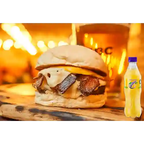 Combo Hamburguesa Amsterdam+papas +Quatro Orig 400ml
