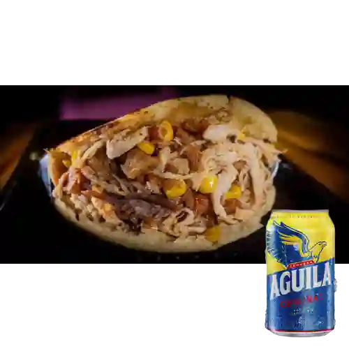 Combo Arepa Neymar + Cerveza Aguila Original Lta 330ml