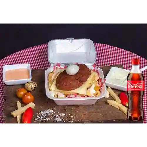 Combo Salchipapas Mandi Burger +Cocacola Orig 400ml