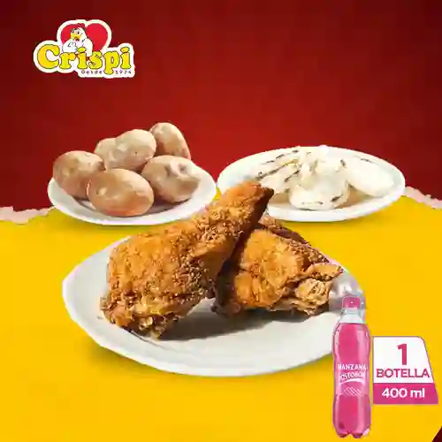 Combo 1/4 Pollo Apanado + Postobón Manzana 400 ml