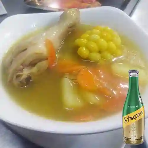 Combo Sopa de Ajiaco + Schweppes Ginger Ale 300ML