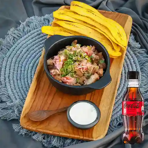 Combo Ceviche de Chicharrón Cebú +Cocacola S/az 250ML