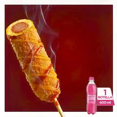 Combo Salchiqueso + Postobón Manzana 400 ml