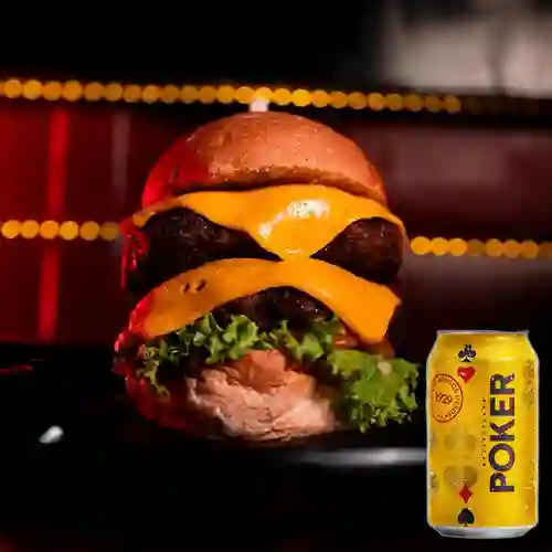 Combo Hamburguesa Doble Carne + Poker Lta 330ml