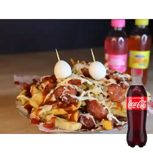 Combo Salchipapas el Pecado + Coca Cola Personal 400Ml