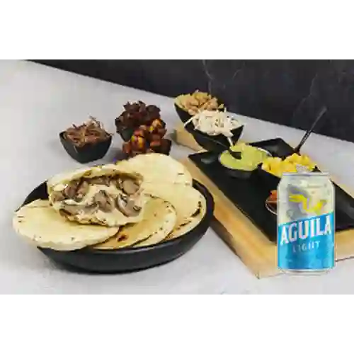 Combo Arepa Rellena + Cerveza Aguila Light Lta 330ml