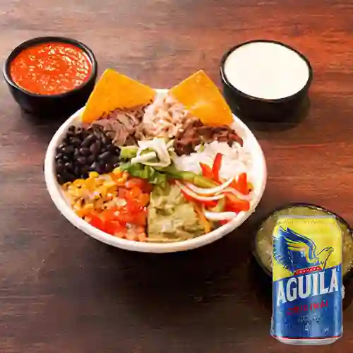 Combo Tazón de 3 Carnes + Aguila Orig Lta 330ml
