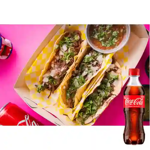 Combo Tacos de Quesabirria X3 +Cocacola Orig 400ml