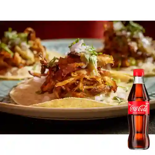 Taco Carnitas Cochinita Pibil + CocaCola Org 300ml