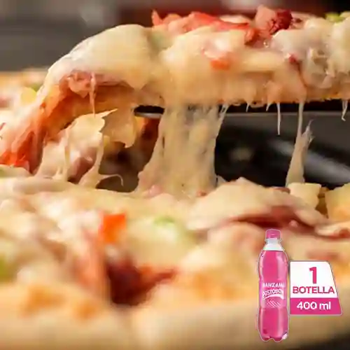 Pizzeta de Pollo&Champiñón +Postobón Manzana 400ml
