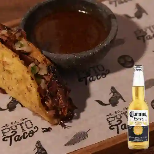 Combo Taco Quesabirria + Corona 350 ml