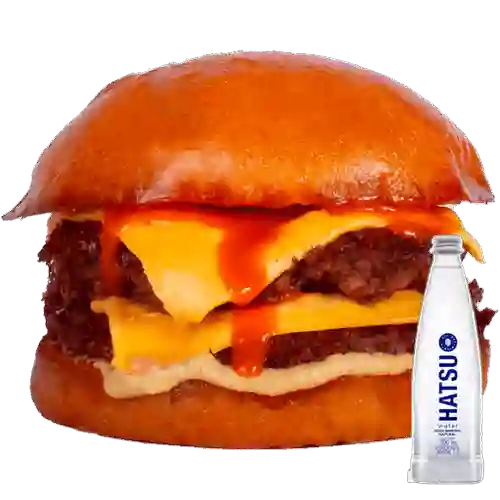 Combo Tenneessee Burger Doble +Agua Hatsu S/gas 400ml