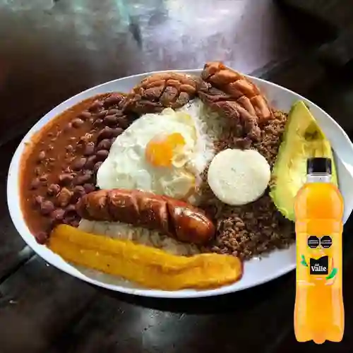 Combo Bandeja Paisa Personal + Del Valle Mango 500 ml