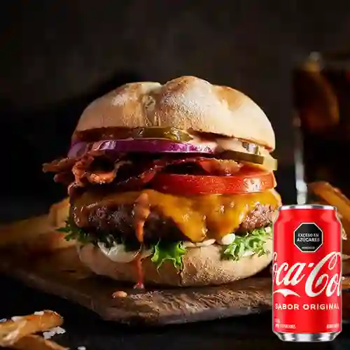 Combo Hamburguesa Al Corte + Coca Cola Original 330ML