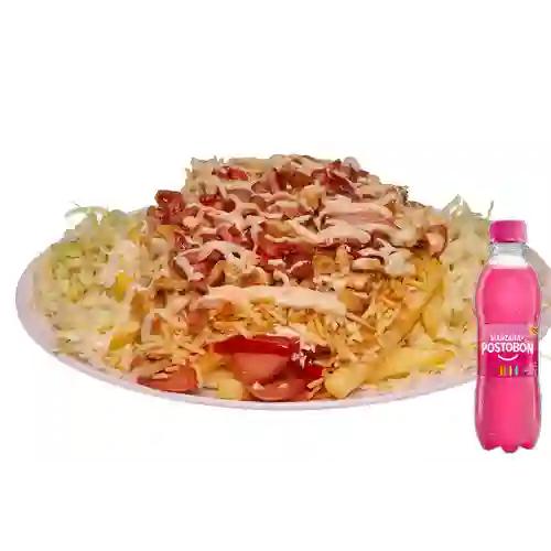 Combo Salchipapa Especial + Postobón Manzana 250 ml