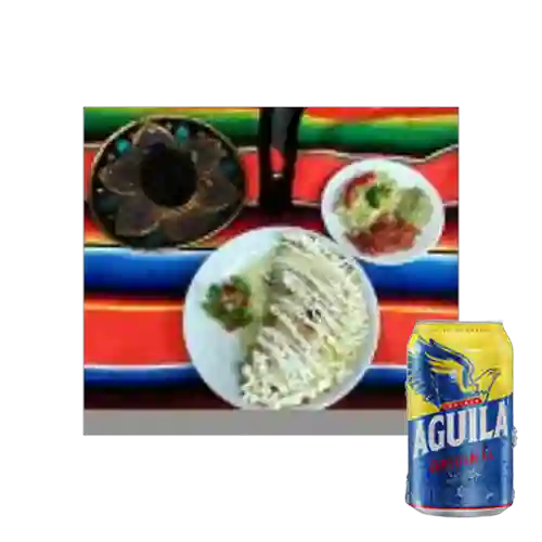Combo Quesadilla + Cerveza Aguila Original Lta 330ml