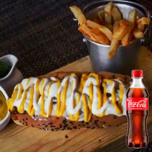 Combo hot dog + coca cola original 400ml