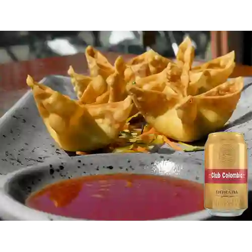 Combo Wontons de Langosta + Club col. Dorada Lta 330ml