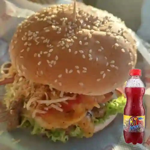 Combo Hamburguesa Sencilla + Jugo Hit de Mora 500Ml