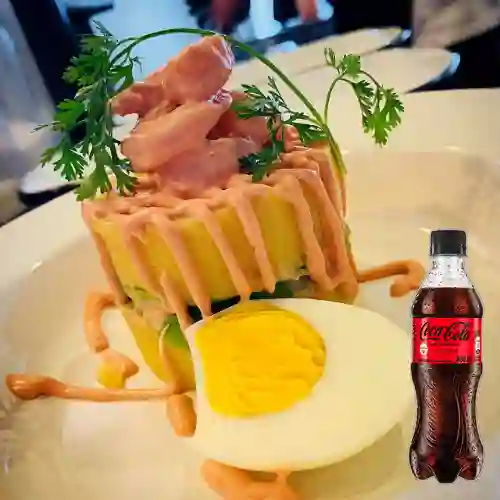Combo Causa de Camarón + Coca Cola Sin Azúcar 400 ml