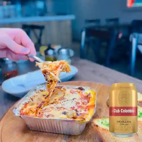Combo Lasagna Especial + Club col. Dorada Lta 330ml