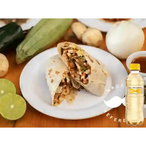 Burrito de Carne Al Pastor +Agua Brisa Maracuyá 280ml
