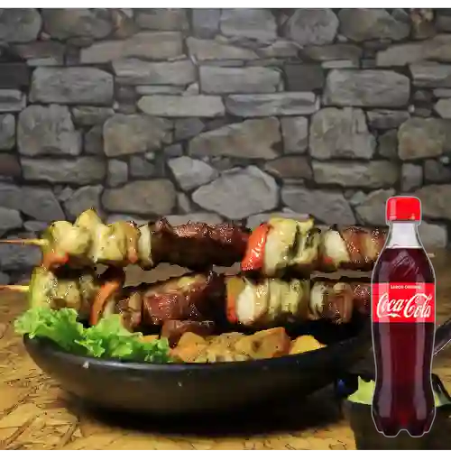 Combo Brochetas Mixtas +Cocacola Orig 400ml