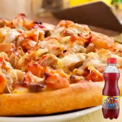 Combo Pizza Pollo y Barbacoa + Hit Mora 500 ml