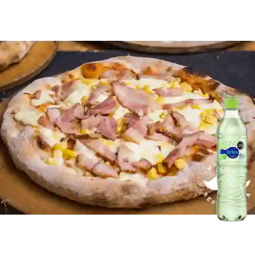 Combo Pizza Maíz Tocineta +Brisa Sabor Limón 600ML