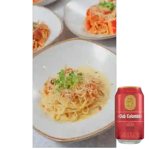 Combo Pasta Carbonara + Club col. Roja Lta 330ml