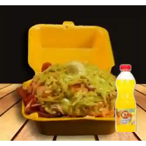 Combo D. Salchipapa Super + Jugo Hit 500ml
