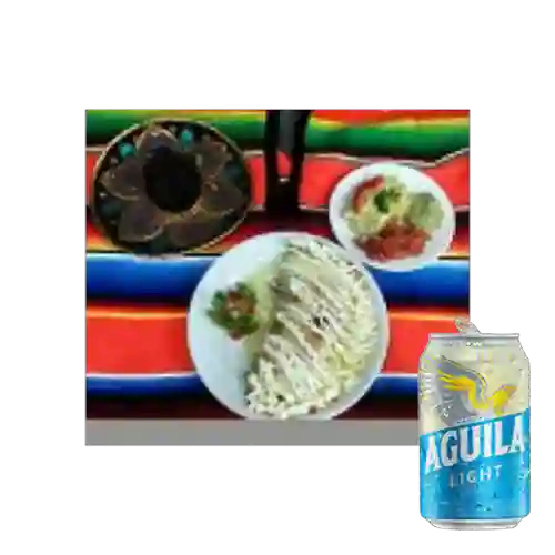 Combo Quesadilla + Cerveza Aguila Light Lta 330ml