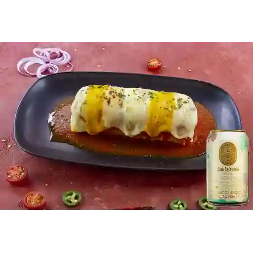 Combo Burrito Gratinado de Res + Club Cola Dorada 330ml