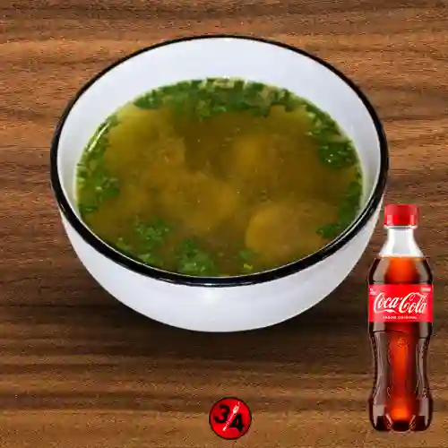 Combo Consomé de Pollo Sencillo +Cocacola Orig 400ml