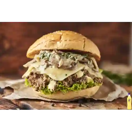 Combo Hamburguesa Champiñones + Quatro 400 ml