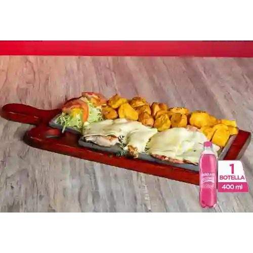 Filete de Pollo Gratinado +Postobón Manzana 400ml