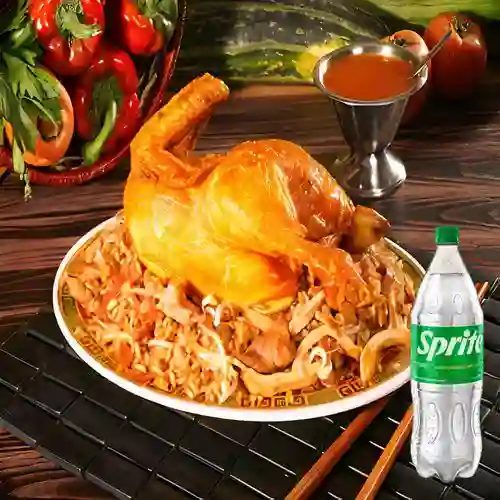 Arroz a la Valenciana (3 Personas) + Sprite Org 1.5Lt