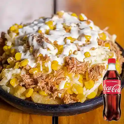 Combo Papas con Pollo + Coca Cola Original 500ml