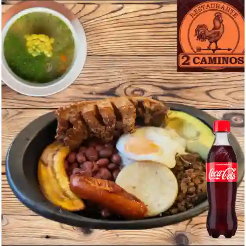 Combo Bandeja Paisa + Coca-Cola Sabor Original 400 ml