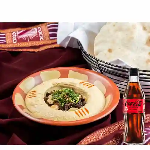 Combo Hummus con Cordero + Coca Cola Sin Azúcar 300ML