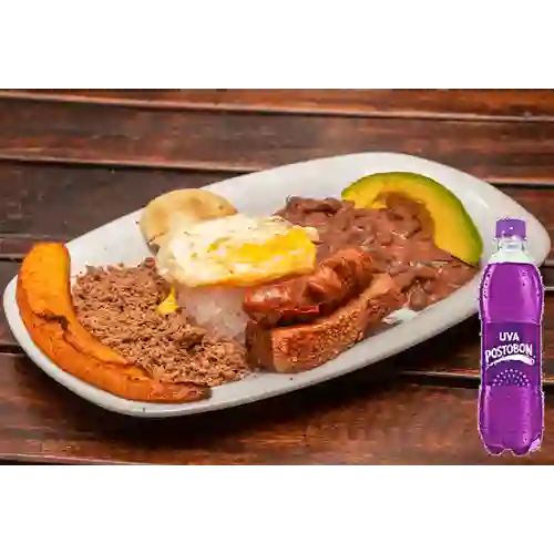 Combo Bandeja Paisa + Uva Postobon 250 ml