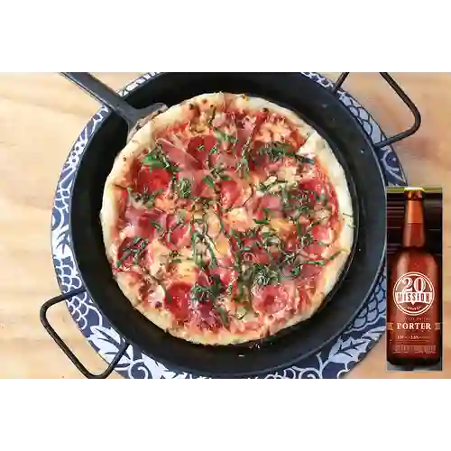 Combo Pizza Mediterranea + 20 Mission Porter 330 ml
