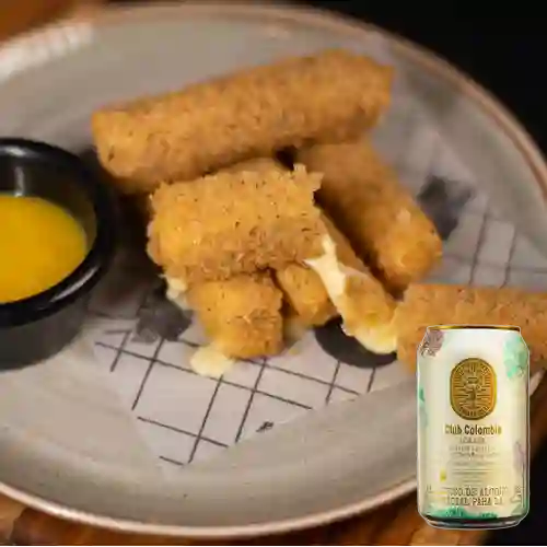 Combo Mozzarella Sticks + Club Colombia Dorada 330 ml