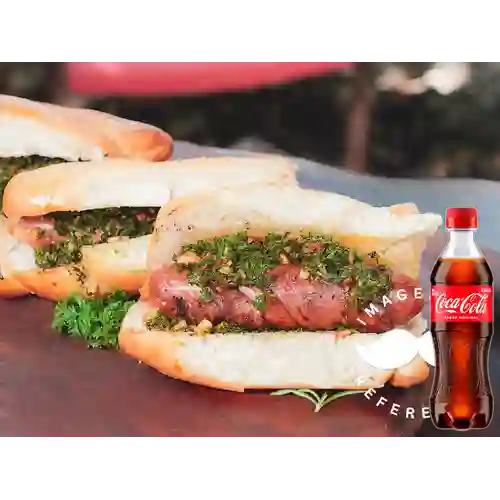 Combo Chorizo con Pan + Coca Cola Original 400 ml