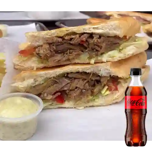 Combo Sándwich Desmechada Res + Coca-Cola CERO 400ml