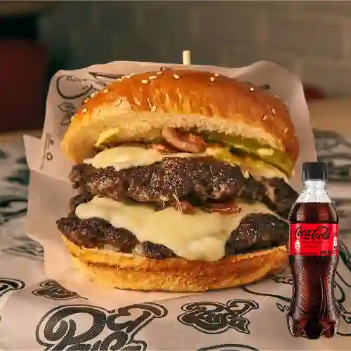 Combo Hamburguesa Doble Todo +Cocacola S/az 400ml