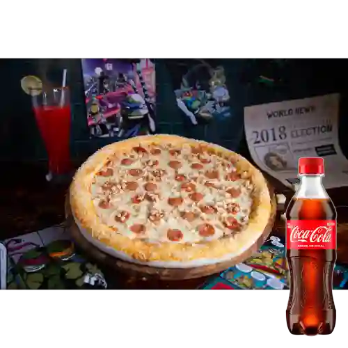 Pollo Chorizo c/ Borde de Queso +Cocacola Org 400ml