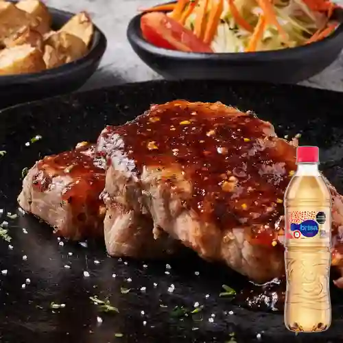 Medallones Cerdo Salsa BBQ +Brisa Manzana 600ml