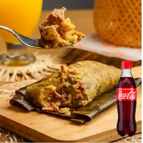 Combo Hayaca Tres Carnes +Gaseosa Cocacola Orig 400ml